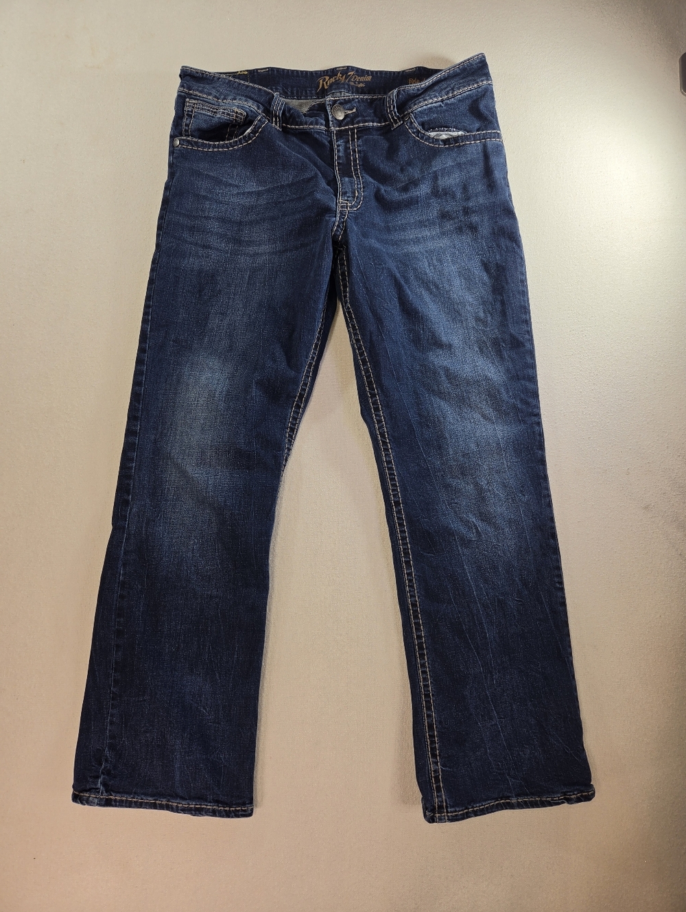 Rock 47 Wrangler Relaxed Boot Jeans 40x36 Dark Wash - Picture 3 of 7